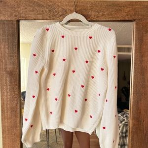 Lucky Brand sweater with hearts